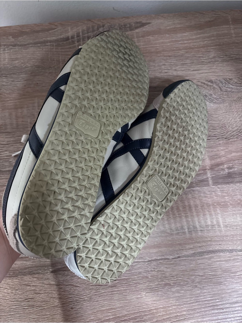 Onitsuka Tiger by Asics Beige and Navy Low-Top Sneakers - Picture 2 of 2